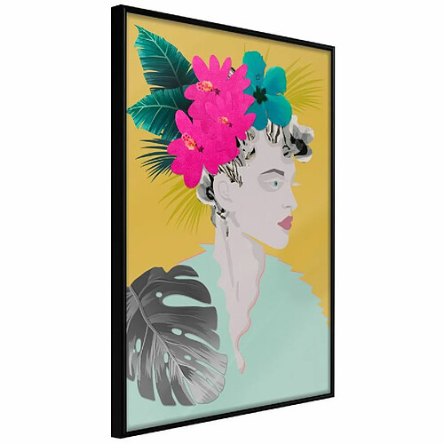 Paris Prix Affiche Murale Encadrée Crown of Flowers 30 x 45 cm Noir