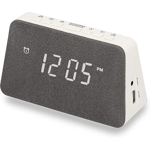 AIC Radio FM réveil Fonction Chargeur de Batterie Qi blanc