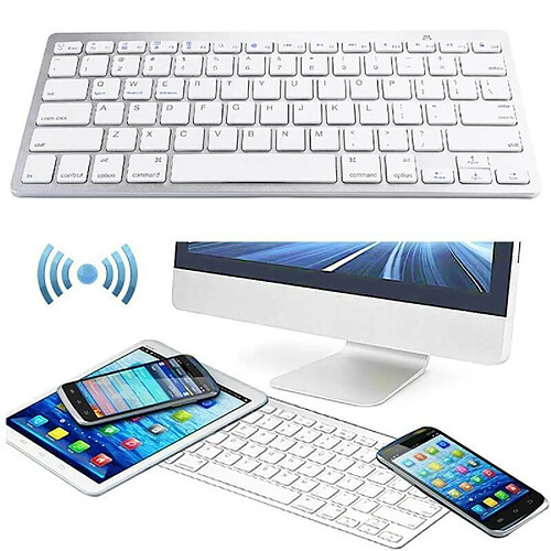 Universal Clavier Bluetooth sans fil mince pour smartphone iPad Mac.