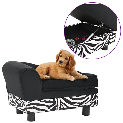 vidaXL Canapé pour chien Noir 57x34x36 cm Peluche