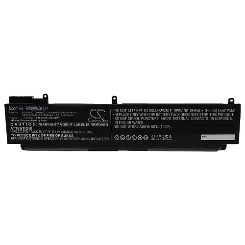 vhbw Batterie compatible avec Lenovo ThinkPad T460s 20FA-0026AU, 20FA-002UAU, 20FA-003YAU ordinateur portable (2000mAh, 11,4V, Li-polymère)