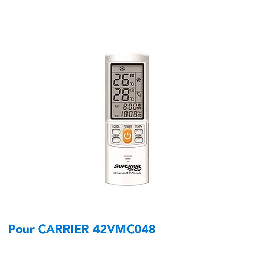 Superior Télécommande de remplacement climatisation pour CARRIER 42VMC048N