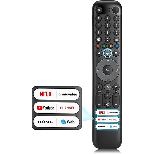 SANAG Universelle-Telecommande-Pour-Tcl-Smart-Tv, Vocale Telecommande Commande Pour Tcl Google/Android Tv