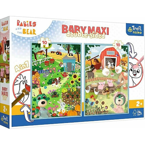 Trefl Dwustronne Puzzle 2x10 elementy Baby Maxi Poznaj Bobaski 4w1