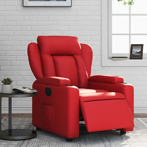 vidaXL Fauteuil inclinable électrique Rouge Similicuir