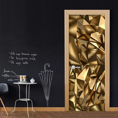 Paris Prix Papier Peint pour Porte Golden Geometry I 210x100cm