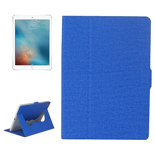 Wewoo Smart Cover bleu pour iPad Air / Air 2 / Pro 9.7 / Nouvel 9.7 2017 Tissu Texture Horizontal Housse en cuir avec support et Sleep / Fonction de réveil