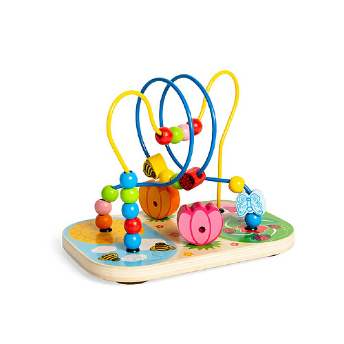 Bigjigs Toys Cadre de perles de fleurs en bois