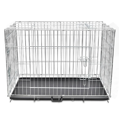 Helloshop26 Cage en métal pliable pour chien acier galvanisé 109 x 70 x 78 cm 3702023