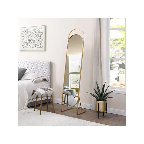 Vente-Unique Miroir sur pied psyché en métal - L. 41 x H. 171 cm - Doré - ZINEB