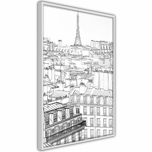 Paris Prix Affiche Murale Encadrée Fashion Capital 30 x 45 cm Blanc