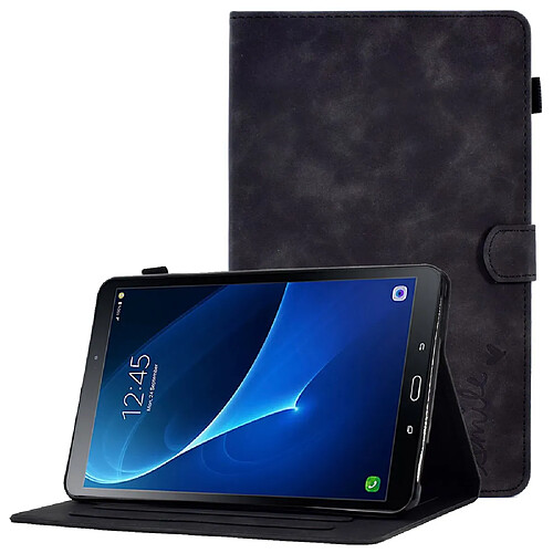 Etui en PU étanche à la poussière avec support et porte-cartes pour votre Samsung Galaxy Tab A 10.1 (2016) T580 - noir