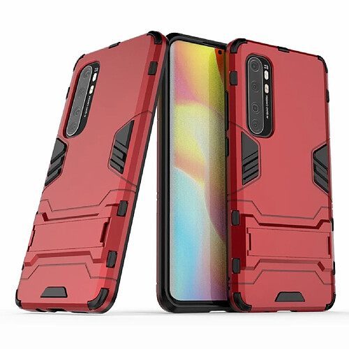 Coque en TPU Hybride 2 en 1 avec béquille rouge pour votre Xiaomi Mi Note 10 Lite