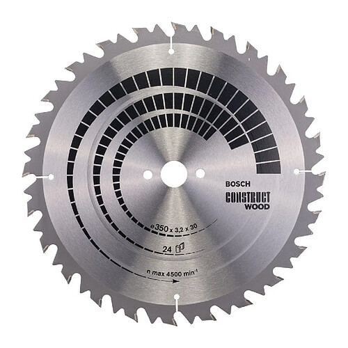 Lame pour scie circulaire Ext 350mm Z.24 WZ Percage 30mm Larg coupe.3,2mm HM BOSCH