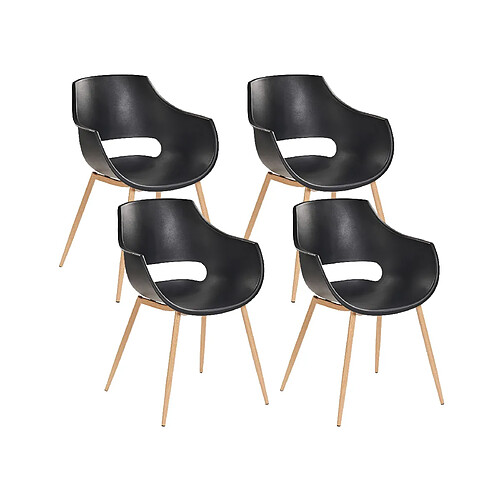 Beliani Lot de 4 chaises MILLERS Noir