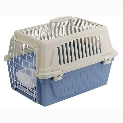 Panier de transport pour chats ATLAS 10 OPEN - Plastique - Porte métal - Coussin et abreuvoir - FERPLAST