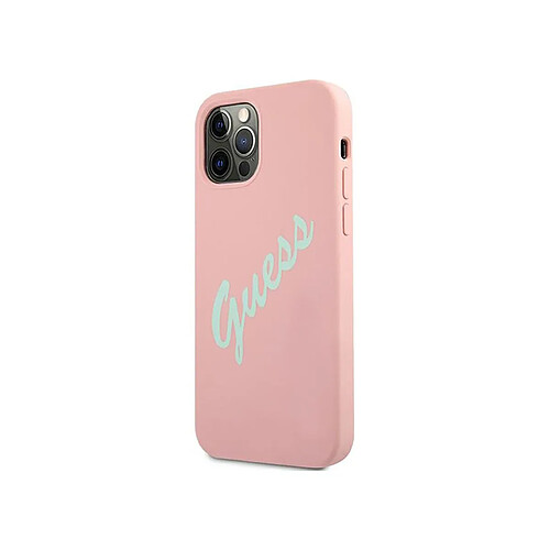 Guess Maroquinerie Guess Coque pour Apple iPhone 12 Pro Max Collection Silicone Vintage en TPU Rose