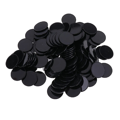 100x 25 Mm En Plastique Casino Jetons De Poker Bingo Marqueurs Jeton Jouet Cadeau Noir