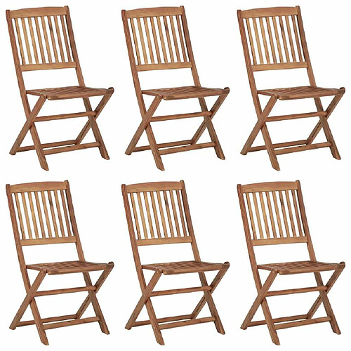 Maison Chic Lot de 6 Chaises pliables d'extérieur| chaises Relax de jardin Bois d'acacia solide -GKD70933