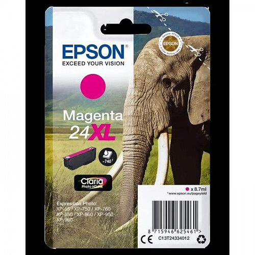 Cartouche d'Encre - Imprimante EPSON T2433 XL Magenta - Eléphant (C13T24334012)