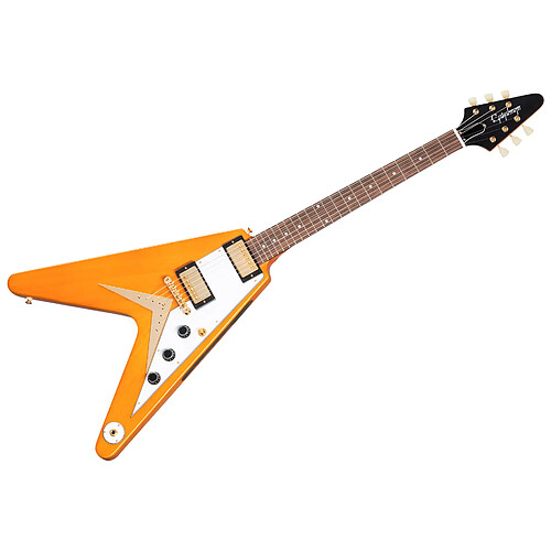 1958 Korina Flying V White Pickguard Aged Natural Epiphone