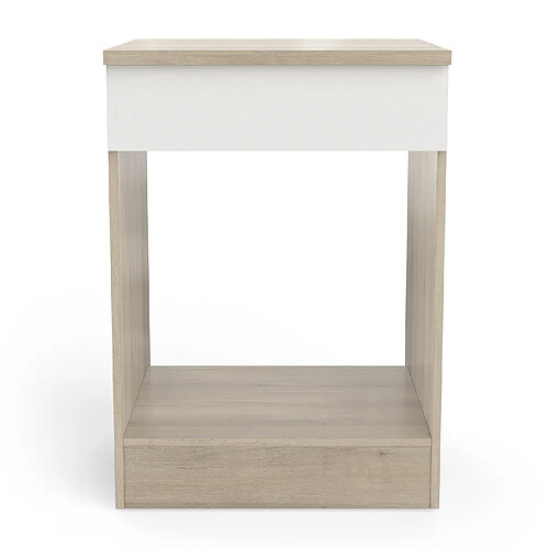 Pegane Meuble bas de cuisine coloris chêne kronberg, blanc - Longueur 60 x Hauteur 84,5 x Profondeur 60 cm