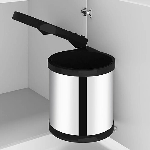 vidaXL Poubelle intégrée de cuisine Acier inoxydable 8 L