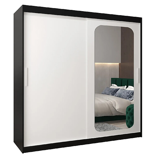 Abiks Meble Armoire PROMO T2 À Portes Coulissantes 200/200/62 2 Portes (Noir/Blanc)