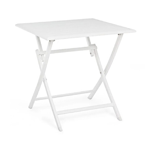 Bizzotto Table extérieure Table pliante carré Elin 70 x 70 blanche