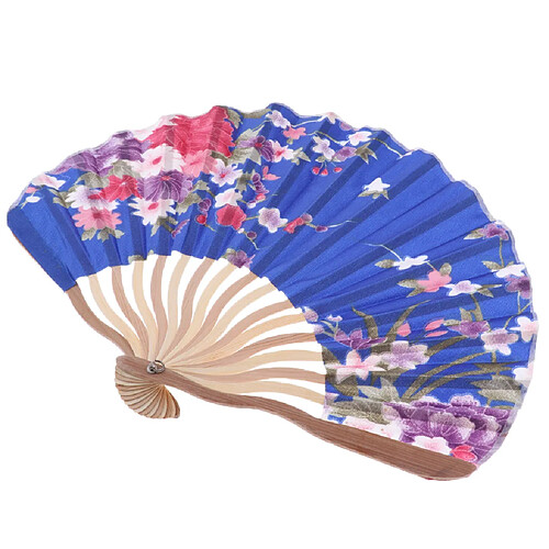 Fan de mariage japonais floral poche poche faveur faveur décoration bleu