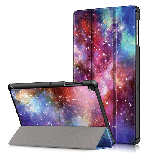 Etui en PU motif imprimé tri-pliure avec support univers pour votre Samsung Galaxy Tab S5e SM-T720/SM-T725