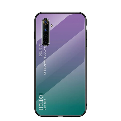 Coque en TPU hybride de couleur dégradé violet/bleu pour votre Realme 6