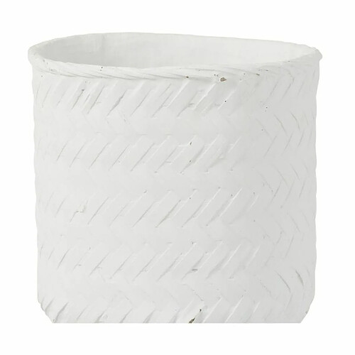 Paris Prix Cache Pot en Ciment Tissage 25cm Blanc