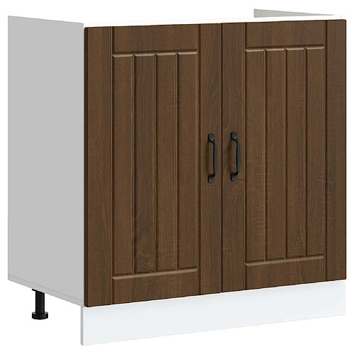 vidaXL Meuble de base de lavabo Lucca chêne marron bois d'ingénierie