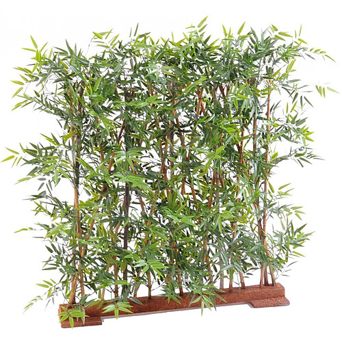 Pegane Plante artificielle haute gamme Spécial extérieur/ Haie Bambou artificiel coloris vert - Dim : 90 x 45 x 120 cm