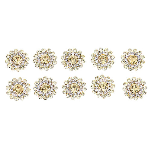 perle ronde rhinestone bouton bouton couture artisanat accessoires lumière or