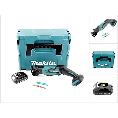 Makita DJR 183 RYJ Scie récipro sans fil 18V + 1x Batterie 1,5Ah + Makpac - sans chargeur