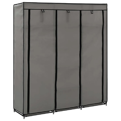 vidaXL Armoire avec compartiments et barres Gris 150x45x175 cm Tissu