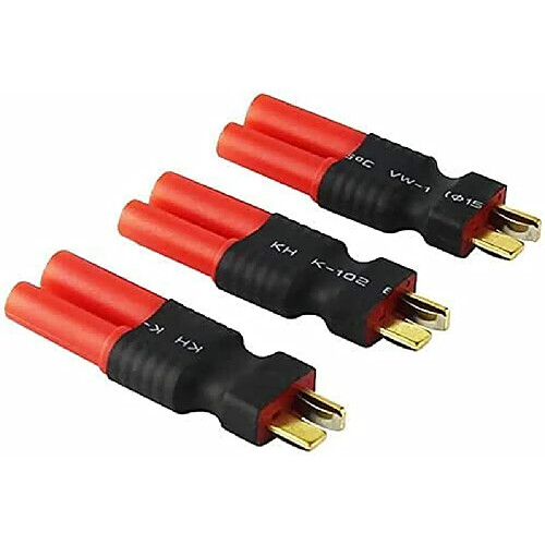 3pcs Deans T-Plug Mâle HXT 4mm Adaptateur Sans Fil RC LiPo Connecteur