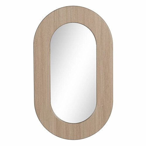 BigBuy Home Miroir mural Naturel Verre Bois MDF 50 x 2,2 x 85 cm