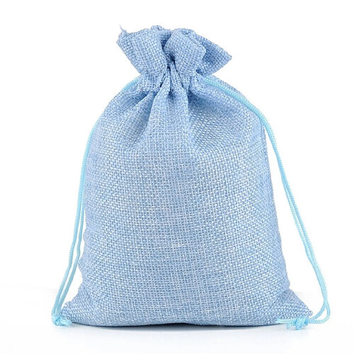 Wewoo 50 PCS Multi taille Lin Jute Cordon Cadeau Sacs Mariage Faveurs De Fête D'anniversaire Des Cordons SacsTaille 9x12cm Bleu Clair