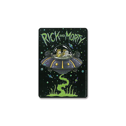 Logoshirt Rick & Morty - Panneau métal Spaceship 15 x 21 cm