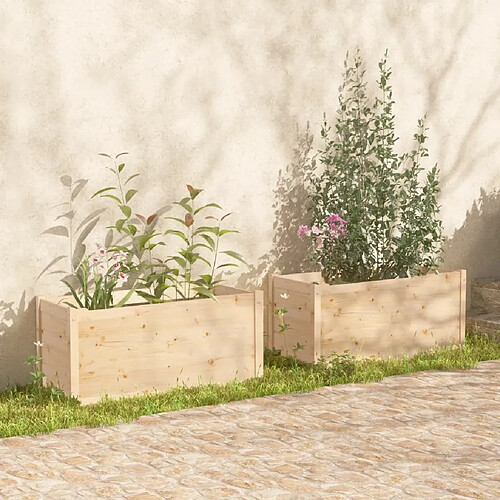 vidaXL Jardinières 2 pcs 100x50x50 cm Bois de pin massif