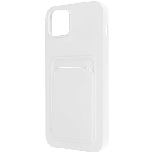 Avizar Coque iPhone 14 Plus Silicone Souple Porte-carte blanc