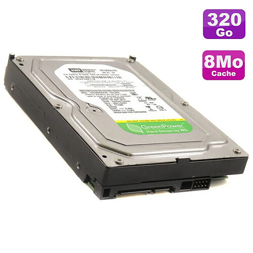 Disque Dur 320Go SATA 3.5" Western Digital GreenPower WD3200AVVS-63L2B0 7200 8Mo · Occasion