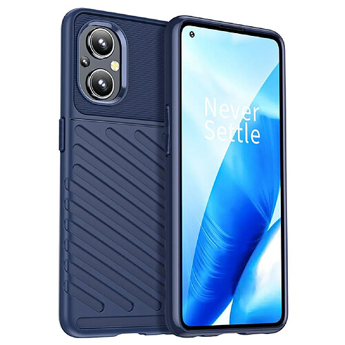 Htdmobiles Coque pour Oppo Reno 8 Lite 5G / OnePlus Nord N20 5G - housse etui silicone gel thunder + film ecran - BLEU FONCE