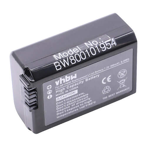 vhbw batterie avec puce d'information remplace Sony NP-FW50 pour appareil photo DSLR (950mAh, 7.2V, Li-Ion)