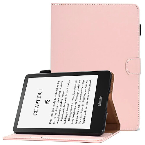 Etui en PU fermoir magnétique, antichoc avec support et porte-cartes pour votre Amazon Kindle Paperwhite 5 (2021) - rose