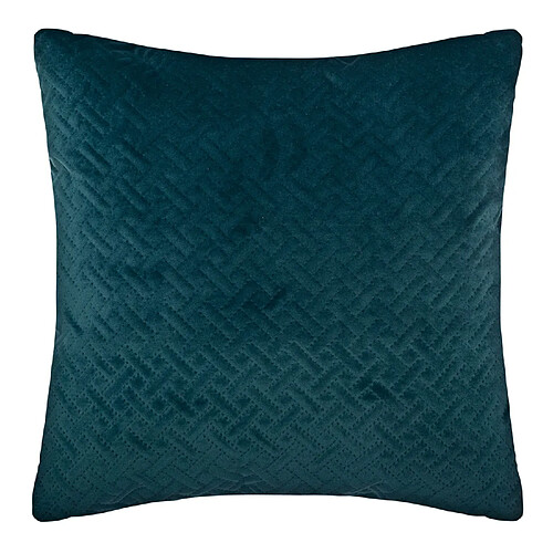 Atmosphera, Createur D'Interieur Coussin design en velours Dolce - L. 40 x l. 40 cm - Bleu canard