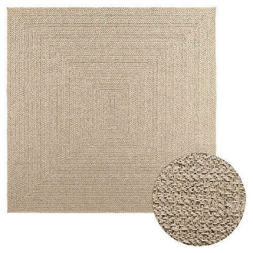 vidaXL Tapis ZIZUR beige 200x200 cm aspect de jute intérieur extérieur